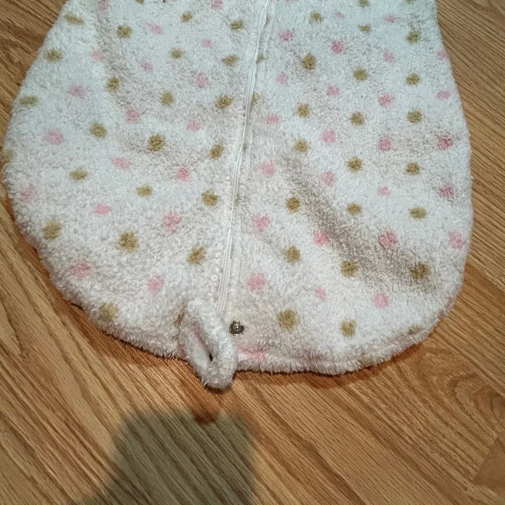 SwaddleDesigns‎ zzZipMe Sack Baby Fleece Wearable Blanket White Polka Dot 6-12M